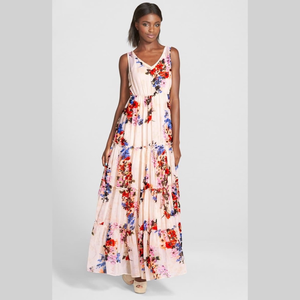 RAGA Feeling Floral Tiered Maxi Dress